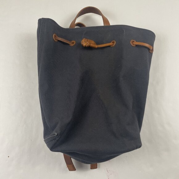 MADEWELL The Canvas Somerset Backpack Steel Blue Leather Straps Cinch Close - Picture 1 of 9
